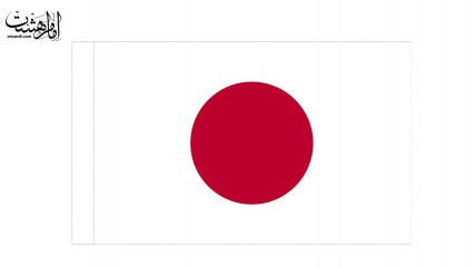 پرچم کشور ژاپن بر روی پارچه فلامنت