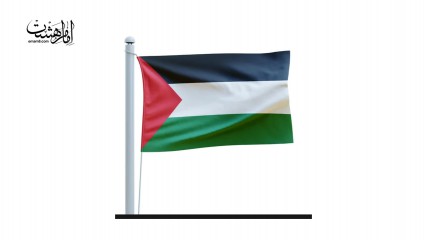 پرچم کشور فلسطین بر روی پارچه فلامنت