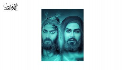 تابلویی تمثال امام حسین (ع) و حضرت اباالفضل (ع)