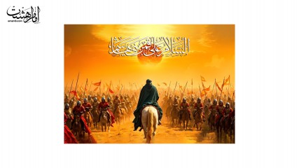 کتیبه پشت منبری "السَّلَامُ عَلَیْکَ یَا قَمَرَ بَنِی هَاشِمٍ"
