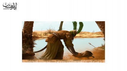 کتیبه تصویر شهادت حضرت ابوالفضل (ع)