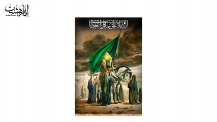 تصویر وداع حضرت عباس با اهل خیام