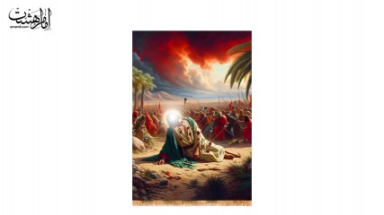 تابلویی تصویر امام حسین در روز عاشورا