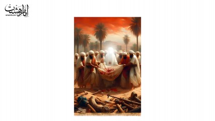 تابلویی تصویر امام حسین در روز عاشورا
