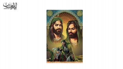 تابلویی تمثال امام حسین (ع) و حضرت اباالفضل (ع)