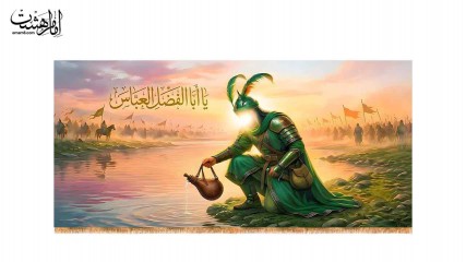 کتیبه پشت منبری تصویر حضرت ابوالفضل در علقمه (ع)