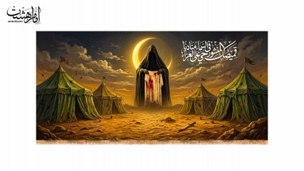 کتیبه پشت منبری عاشورا  با متن "قميصك المنشور فی السماء منادیا حی علی العزاء"