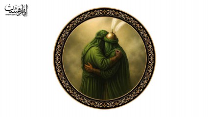 کتیبه دایره ای حضرت ابوالفضل عباس (ع) و امام حسین (ع)