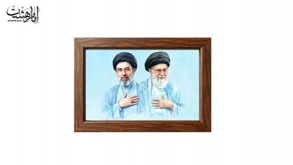 تابلو مخمل با قاب چوبی مزین به تصویر رهبر شهید کد 29316