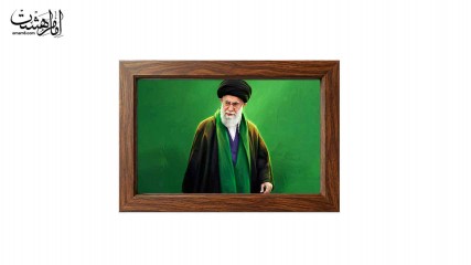 تابلو مخمل با قاب چوبی مزین به تصویر رهبر شهید کد 29319