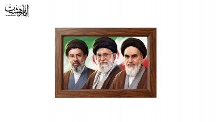 تابلو مخمل با قاب چوبی مزین به تصویر رهبر شهید کد 29320