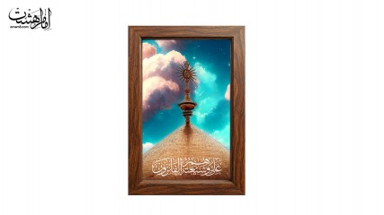 تابلو مخمل با قاب چوبی مزین به تصویر حرم امام علی (ع)
