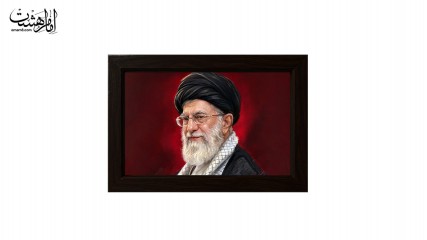 تابلو مخمل با قاب چوبی مزین به تصویر رهبر شهید کد 29317