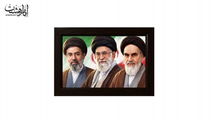 تابلو مخمل با قاب چوبی مزین به تصویر رهبر شهید کد 29320