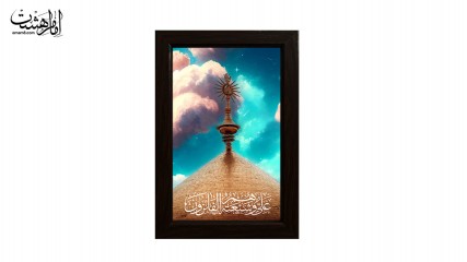 تابلو مخمل با قاب چوبی مزین به تصویر حرم امام علی (ع) کد 30433