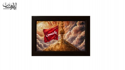 تابلو مخمل با قاب چوبی مزین به تصویر حرم امام حسین(ع) کد 30460