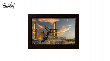 تابلو مخمل با قاب چوبی مزین به تصویر حرم حضرت ابوالفضل(ع) کد 30746