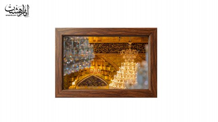 تابلو مخمل با قاب چوبی مزین به تصویر حرم امام حسین (ع) کد 30755
