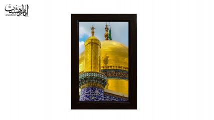 تابلو مخمل با قاب چوبی مزین به تصویر حرم امام جواد (ع) کد 30758