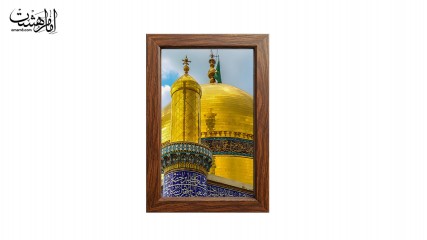 تابلو مخمل با قاب چوبی مزین به تصویر حرم امام جواد (ع) کد 30758