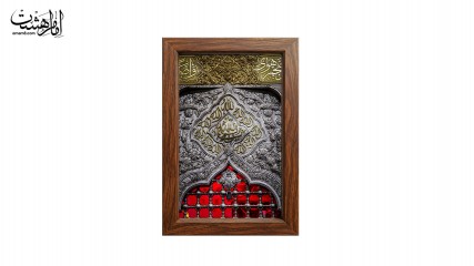 تابلو مخمل با قاب چوبی مزین به تصویر حرم امام حسین (ع)