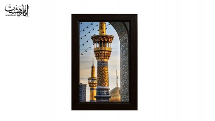 تابلو مخمل با قاب چوبی مزین به تصویر حرم امام رضا (ع) کد 30770