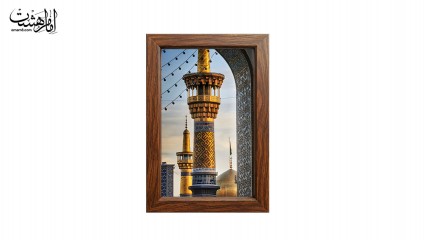 تابلو مخمل با قاب چوبی مزین به تصویر حرم امام رضا (ع) کد 30770