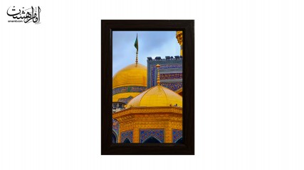 تابلو مخمل با قاب چوبی مزین به تصویر حرم امام رضا (ع) کد 30773