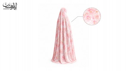قواره پارچه چادری سوپرسافت صورتی طرح گل ژولیت