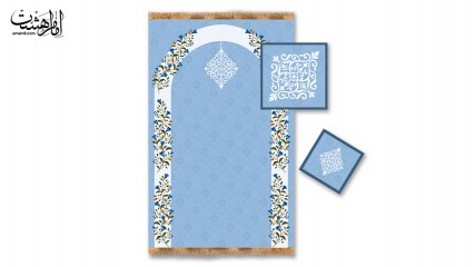 ست سجاده جانماز پسرانه طرح آبیِ عبادت ویژه جشن تکلیف
