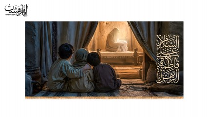 کتیبه پشت منبری شهادت حضرت فاطمه زهرا (س)