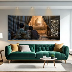 کتیبه پشت منبری شهادت حضرت فاطمه زهرا (س)