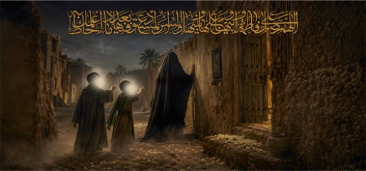 کتیبه پشت منبری طرح بانوی مدینه "شهادت حضرت فاطمه زهرا (س)"