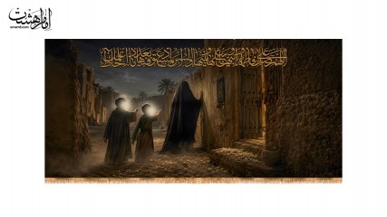 کتیبه پشت منبری طرح بانوی مدینه "شهادت حضرت فاطمه زهرا (س)" کد 32118