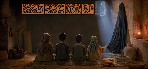 کتیبه پشت منبری شهادت حضرت فاطمه زهرا(س)"بامتن مادر واژه ای به وسعت تمام هستی"