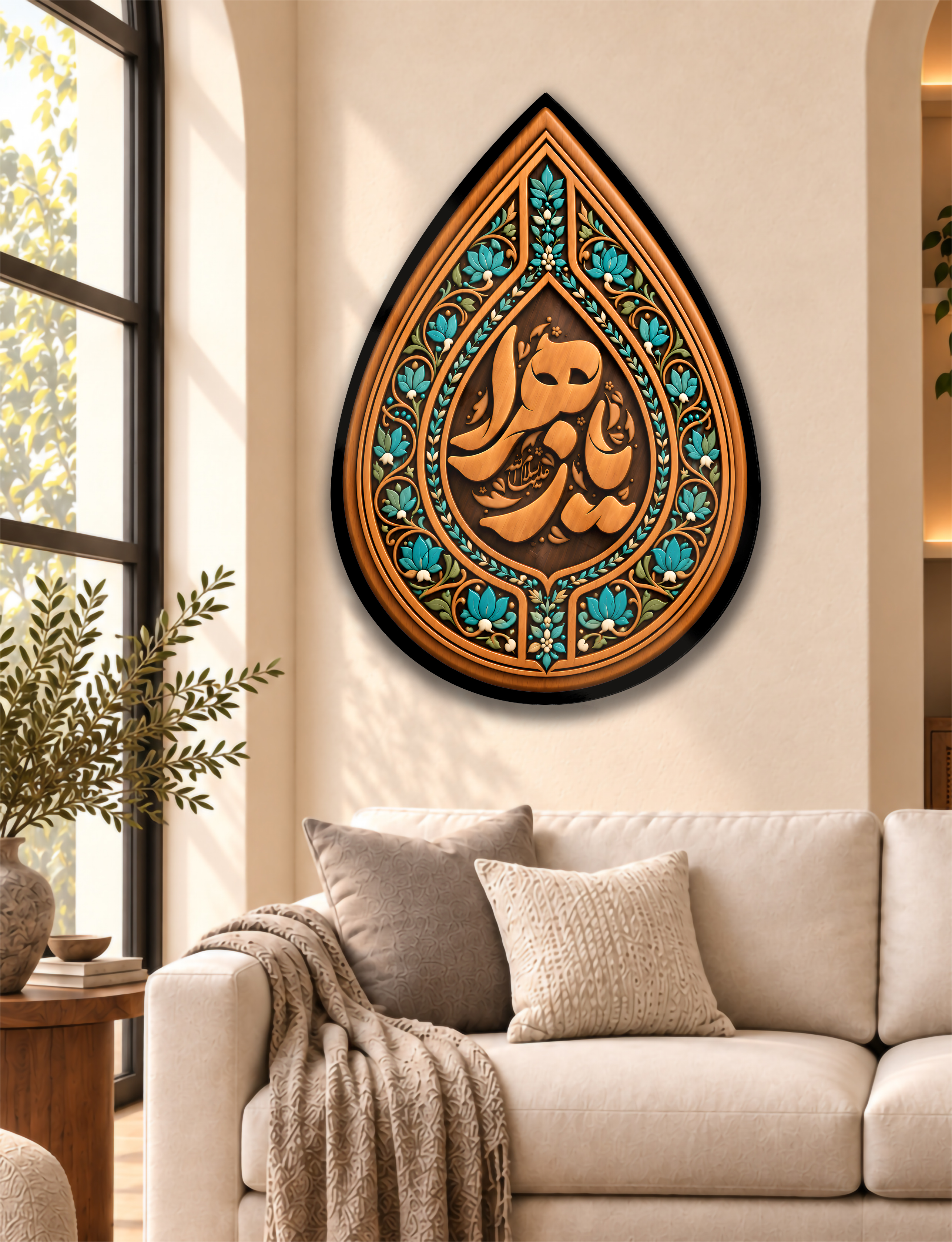 کتیبه اشکی شهادت حضرت زهرا (س) طرح چوبی