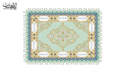 سفره کرامت شش نفره سبز نعنایی با متن عربی کد 32618