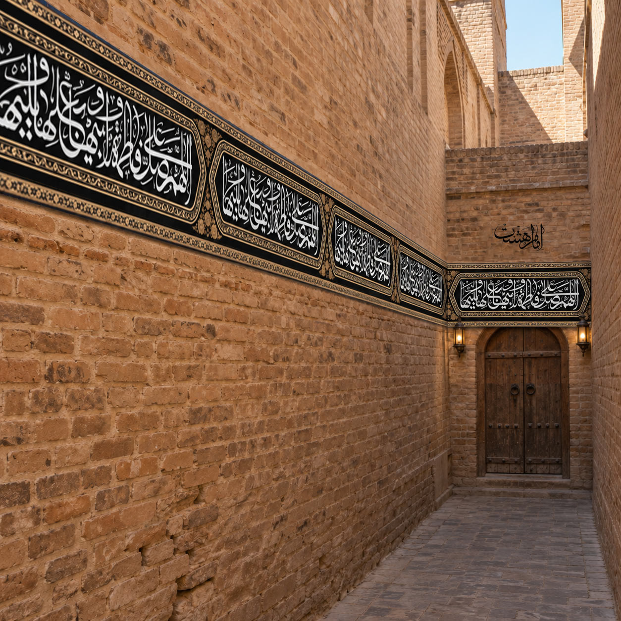 کتیبه عرضی ۱۲ متری شهادت حضرت فاطمه زهرا طرح سوگ کوثر