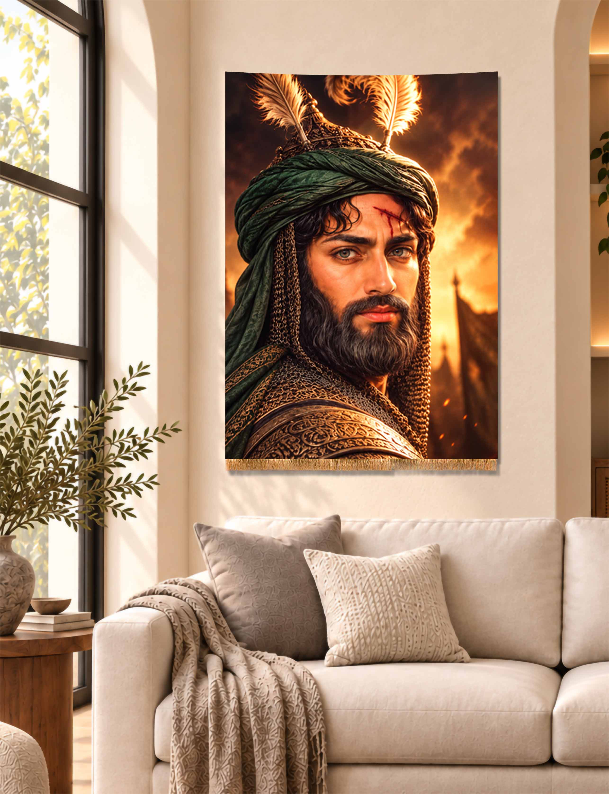 کتیبه آویزی تابلویی تمثال حضرت ابوالفضل عباس (ع)
