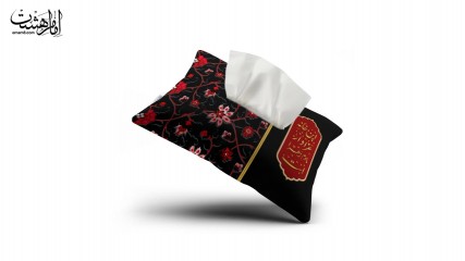 جا دستمال کاغذی پارچه‌ای یا فاطمه الزهرا (س) طرح «روضه سرخ» کد 33054