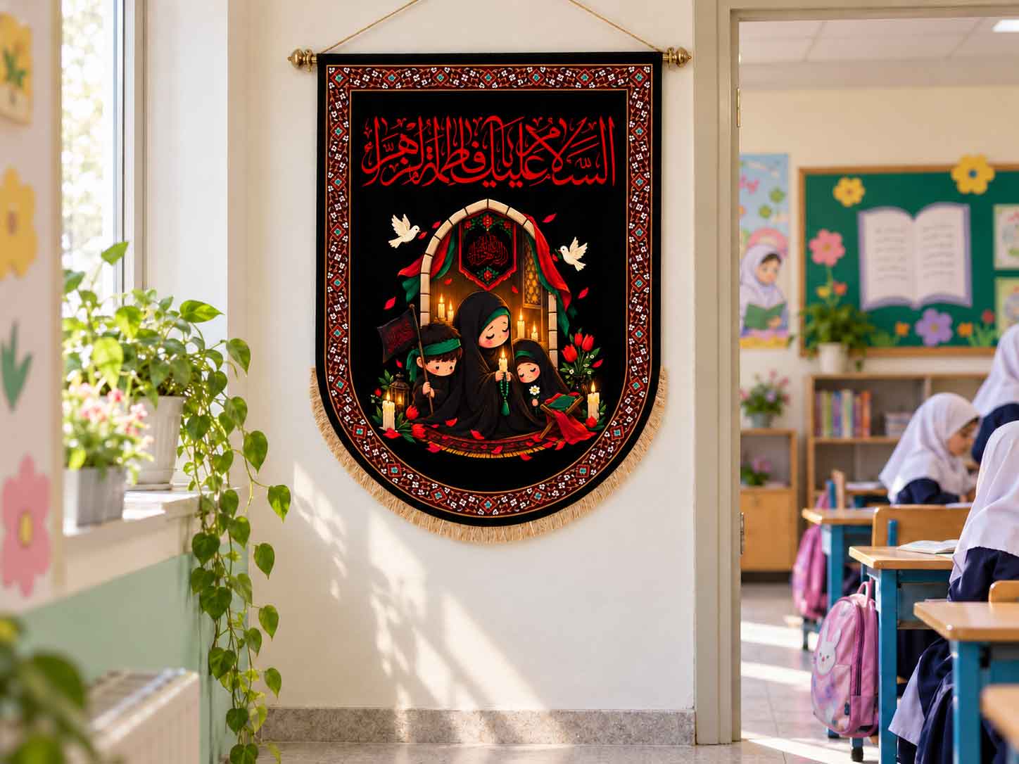 کتیبه تابلویی کودک «السلام علیک یا فاطمه الزهرا (س)»