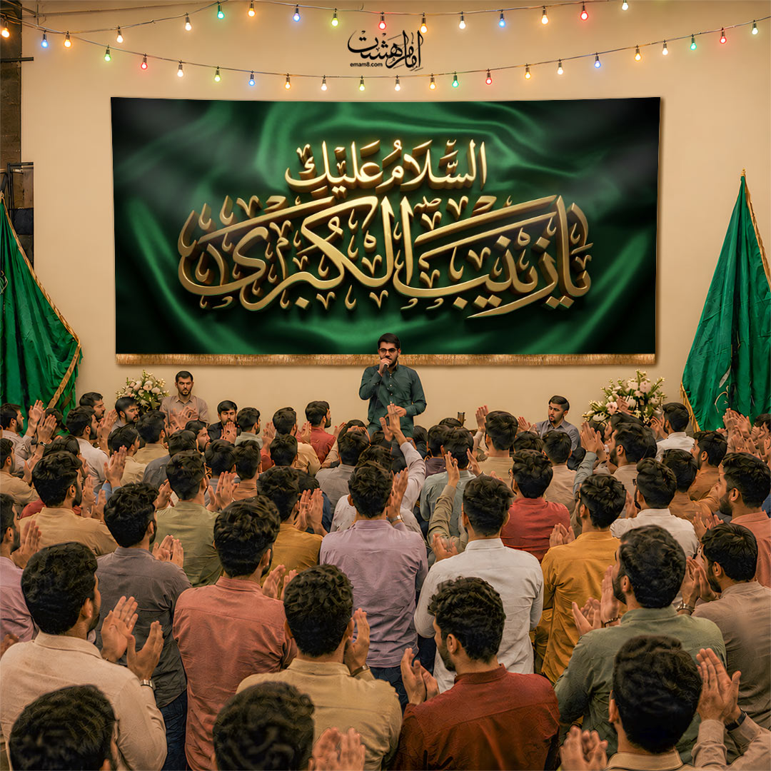 کتیبه پشت منبری حضرت زینب (س) طرح" زرنوشته"