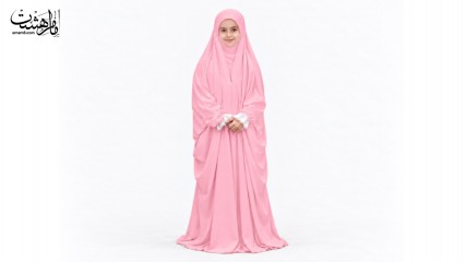 چادر نماز دخترانه جنس سوپر رنگ صورتی کد 33391