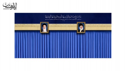 کتیبه پشت منبری طرح جایگاه ولایت | بک استیج بیت رهبری کد 33429