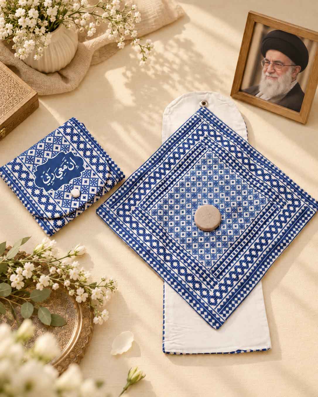 جامهری دو تکه طرح زیلوی بیت رهبری | با ذکر «إِنَّ مَعِيَ رَبِّي»