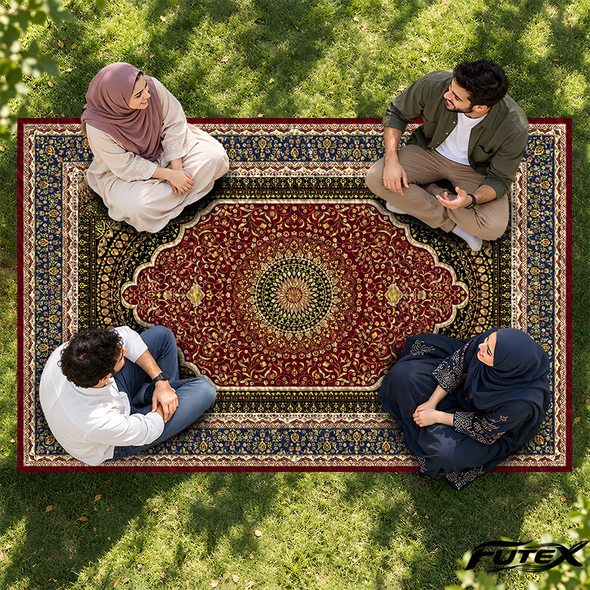 فرشینه شانل طرح ترنج شاهی | روفرشی سبک