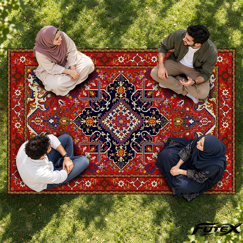 فرشینه شانل طرح ترنج آذین | روفرشی  سبک