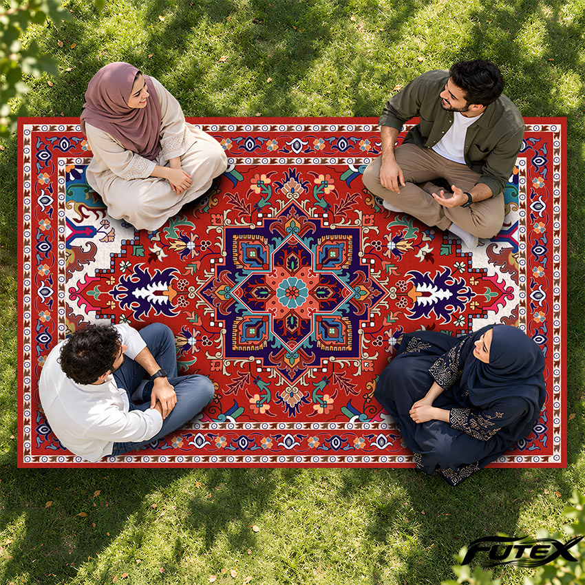 فرشینه شانل طرح ترنج آتشین | روفرشی سبک