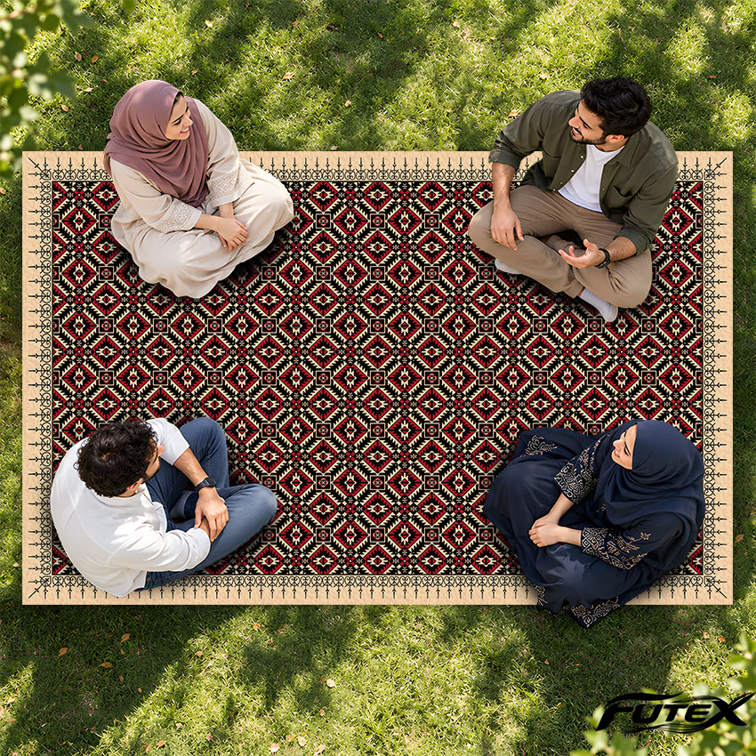 فرشینه شانل طرح هندسه قشقایی | روفرشی سبک