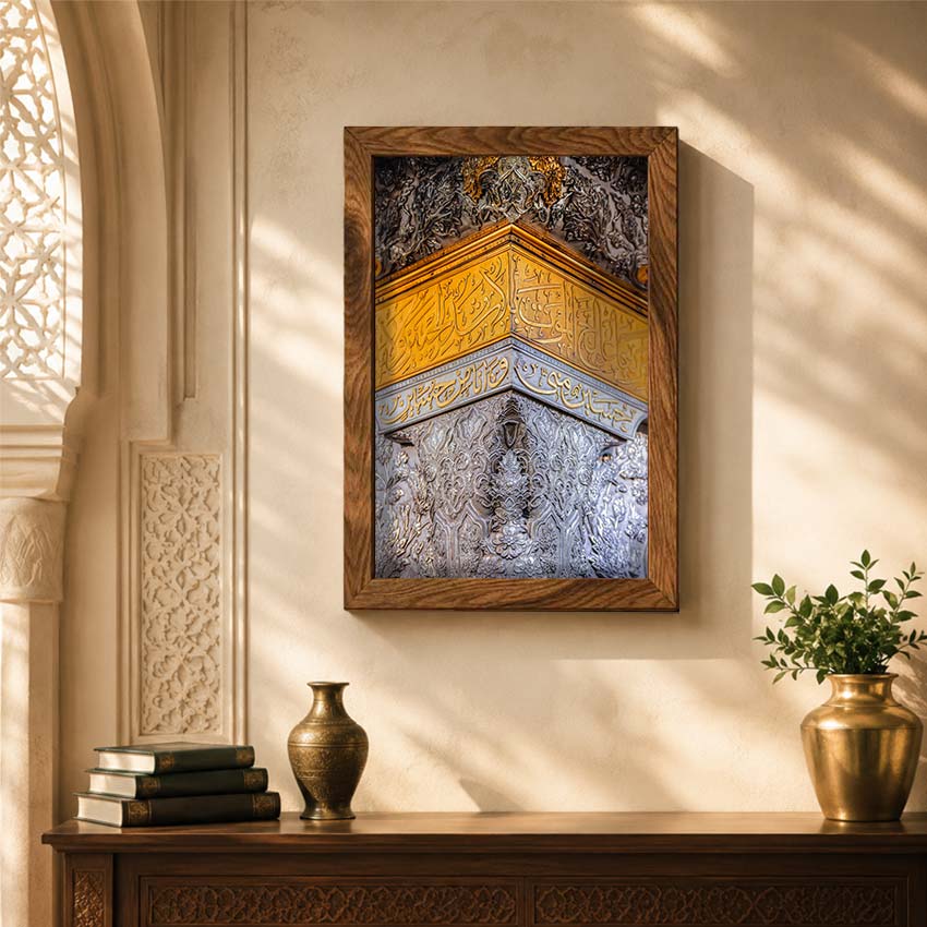 تابلو مخمل با قاب چوبی حرم امام حسین (ع) طرح "شکوه ضریح"